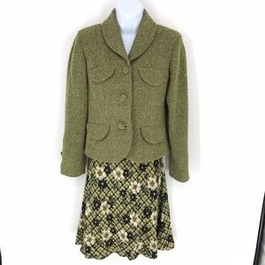 Alfani Green 2 Piece Blazer and Floral Skirt